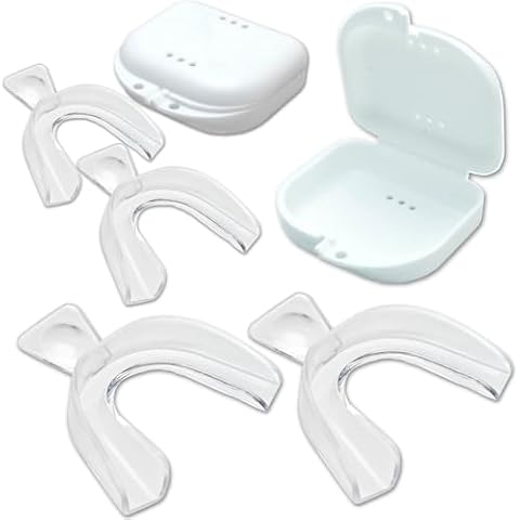 Teeth Whitening Trays Moldable 4 Dental Trays 2 Retainer Case Teeth Trays for Tooth Whitening Gel Compatible with Opalescence Teeth Whitening Gel Cover