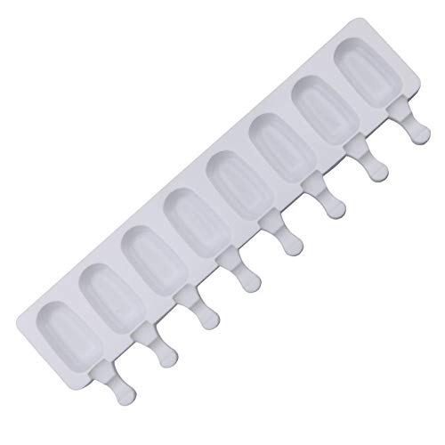 7thLake 1 Stück 8 Zellen Eiscreme Silikon Eisform Eisform Oval EIS am Stiel Handgemachte DIY-Eisform Sommer Wiederverwendbare Popsicle Ice Molds