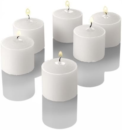 Richland Set of 72 White Citronella Scented Votive Candles and 72 Square Votive Holders