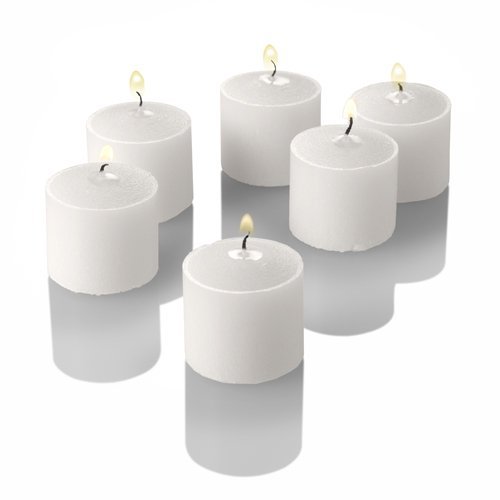 Richland Set of 144 White Votive Candles and 144 Square Votive Holders
