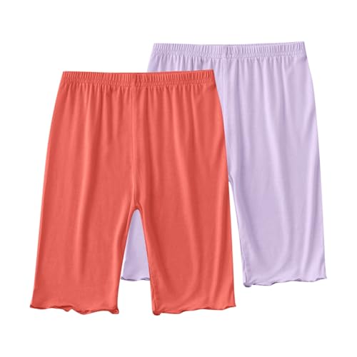 2-Pack Girls Summer Modal Shorts Toddler Comfy Elastic Waist Loose Soft Boys Running Workout Shorts for 2-13 Years