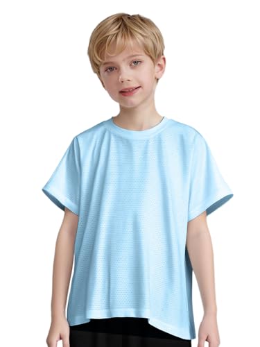 FEESHOW Basic Tshirts for Boys Girls Quick Dry Short Sleeve Crewneck Tshirts Workout Running Athletic Tee