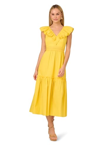 Adrianna Papell Women's Ruffle Midi Dress