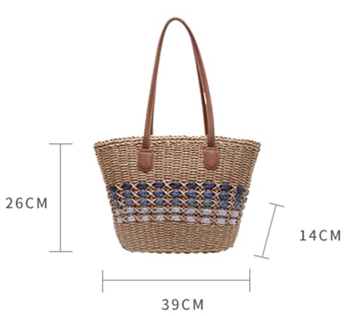 Women’s Tote Bag Straw Beach Shoulder Handbag Fashion Purse 2025 Summer Vacation Travel Woven Top Handle Bag2