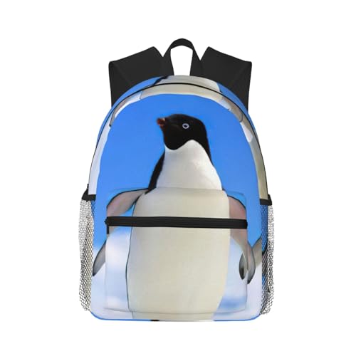 Sac à dos d'école imperméable imprimé pingouin pour ordinateur, université et voyage