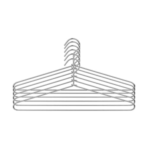 Image of HAZEL Stainless Steel Clothes Hangers Set of 6 for Shirts, T-Shirts, Dresses, Trousers & Daily Use