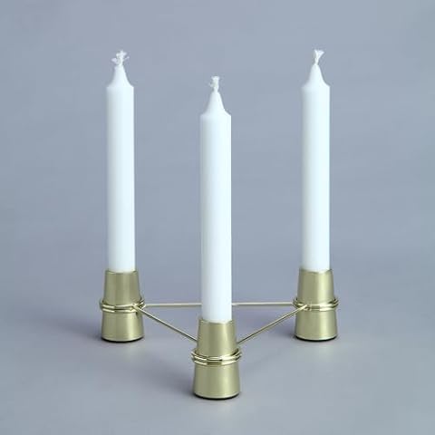 Giftburg Bronze Plated Taper Candle Holders, Set of 3 Candlestick, Ground Vase, Centerpieces for Christmas, Home Decoration, Wedding Anniversary, Party, Housewarming Gifts... Cover
