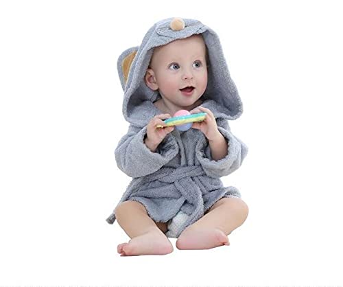 Smilsiny Bébé Fille et Garçon Peignoir, Sortie De Bain à Capuche pour Enfants Serviette de Bain Vêtements de Nuit Pyjamas M-2-3Ans Cover