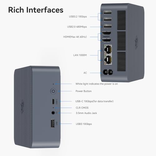 Image of Beelink EQi13 Mini PC Intel i5 13420H (8C /12T,up to 4.6GHZ),16GB LPDDR5,500GB PCle4.0x4 SSD Mini Computer Supports 4K Dual Screen Display /WiFi6 /BT5.2 /Dual 1000M LAN