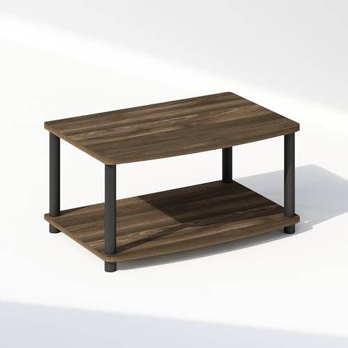 Image of Furinno Turn-N-Tube 2-Tier Printer Table with Storage, Under Desk Printer Stand, Toolless Assembly, for CPU, Work Supplies, Home Office, Americano