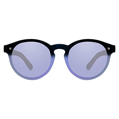 Maxx Bahamas Purple Mirrored Lenses Black Frame Natural Bamboo Temples Lifestyle Sunglasses2