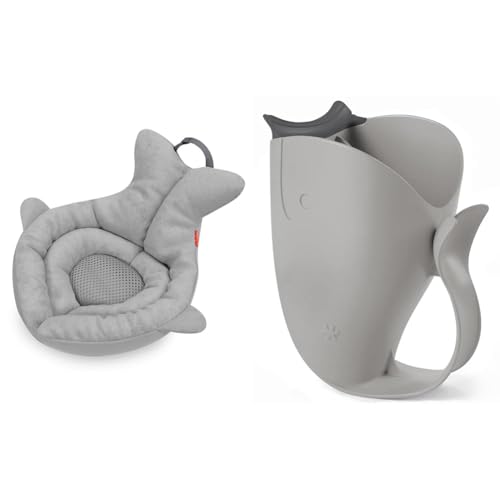 Image of Skip Hop Soft Sink Baby Bath Tub and Rinse Cup, Moby Grey, 0-6 Months