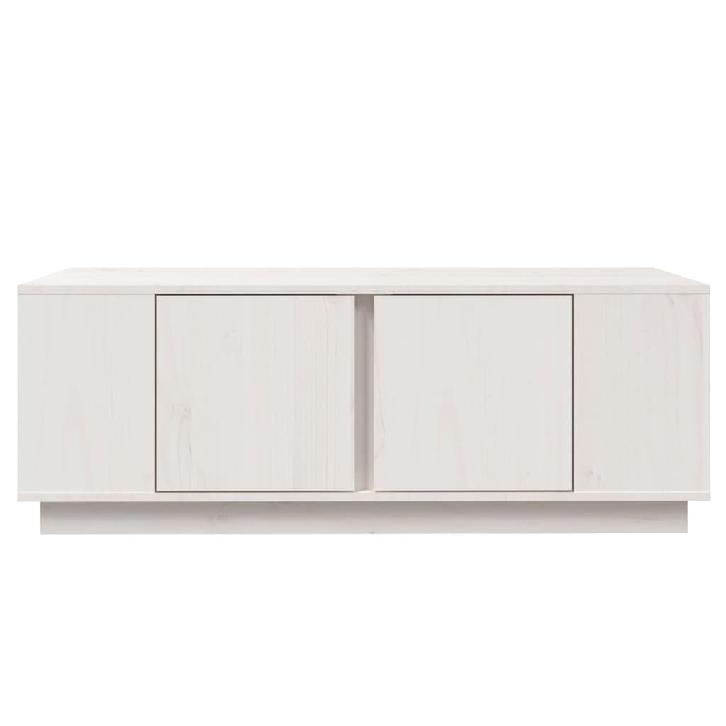 Fengshui Stolik kawowy biały 110 x 50 x 40 cm lite drewno sosnowe