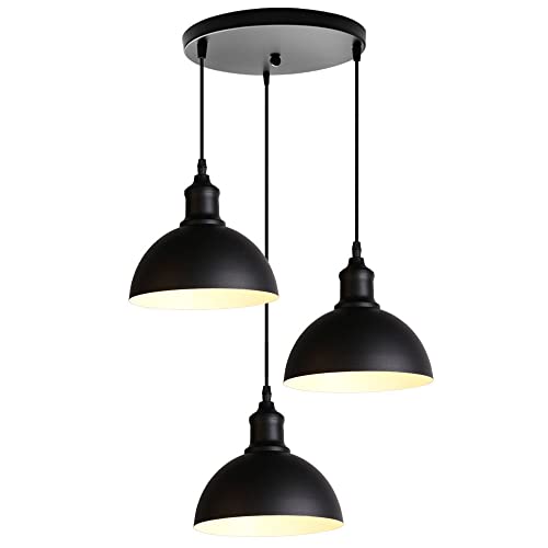 MTDYD Lampe Suspendue En Fer Semi-Circulaire, Suspension Créative À Trois Têtes, Lustre E27 De Style Nordique, Plafonnier, Luminaire Pour La Décoration De La Salle À Manger Du Salon