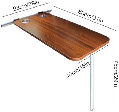 Foldable RV Dining Table Wall Mounted Floating Table for Campervans & Motorhomes Max Load 44 lbs (20 kg) Space Saving Gray Design for Outdoor & Indoor Use