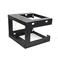 Raising Electronics 6U Wall Mount Open Frame 19 Inch Server Equipment Rack Threaded 18 Inch Depth Black (6U)