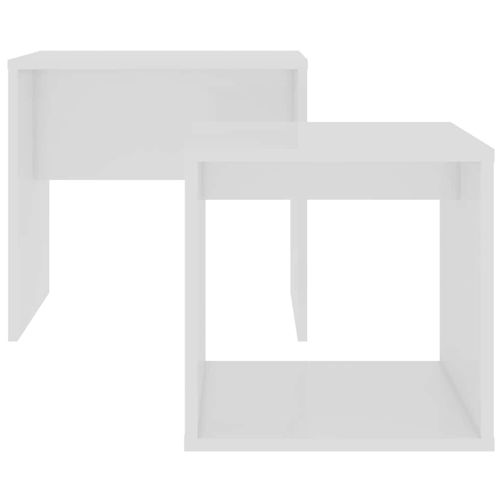 Hothingwell Couchtisch-Set, 2-teilig, Weiß, 48 x 30 x 45 cm, Holz, Ingenieurskunst | Ausziehbares Design, platzsparend, Regal, einfache Montage, Reinigung mit feuchtem Tuch