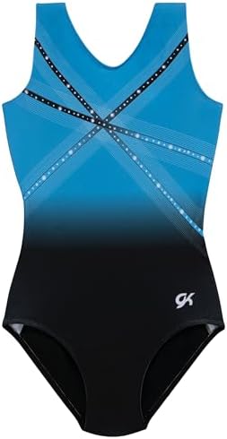 GK Glitz & Glam Gymnastics Leotard for Girls with Matching Scrunchie