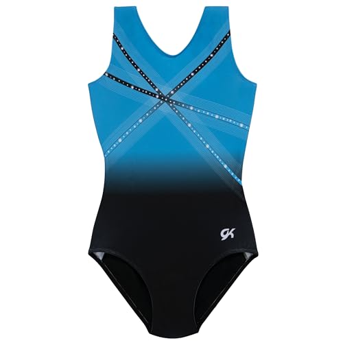 GK Glitz & Glam Gymnastics Leotard - Child Large,blue