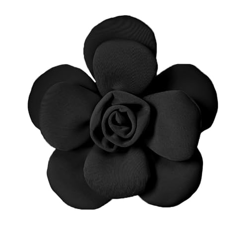 Image of Chunky Fabric Flower Brooch Pin for Women Girls Fashion Dainty Layered Rose Camellia Flowers Corsage Boutonniere Brooches Lapel Pins Elegant Wedding Holiday Party Dress Accessories Jewelry