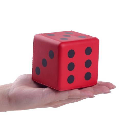 Anboor Dados grandes de espuma para adultos y niños – 3.15 pulgadas, dados coloridos gigantes, suaves, divertidos para noches de juego y actividades en el aula (rojo)