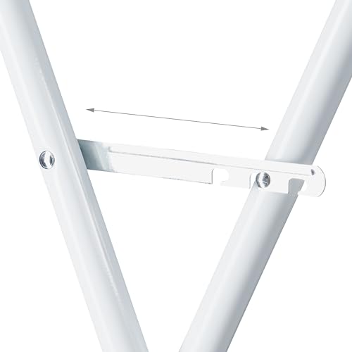 Relaxdays Kleiderständer ausziehbar, HBT: 139x135x95 cm, 2 Kleiderstangen, Flur, Herrendiener klappbar, Metall, weiß