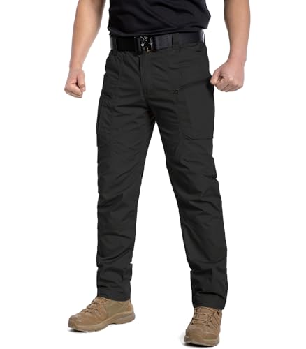 CARWORNIC Men's Lightweight Tactical Pants Ripstop Military Cargo Pants Water Resistant Outdoor Hiking Work Pants