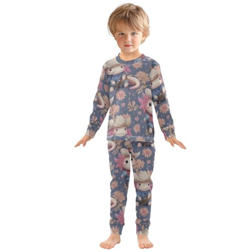 Pajama Sets Long Sleeve Cute Cowboy Animal Floral Soft Comfy Sleepwear 2 Piece PJS 3-8T2