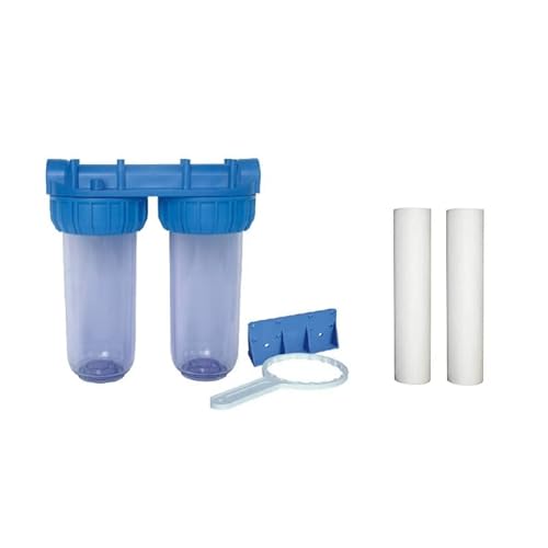 Desineo Pack de Filtration d'eau Double Porte Filtre Plus Filtre Anti sédiment 10 microns et 5 microns thermosoudée pour Une Eau Pure Cover
