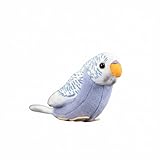 Wyvix Perruche ondulée en peluche réaliste violet clair – perruche douce de 10 cm (perruche ondulée) Mignonne poupée oiseau assise