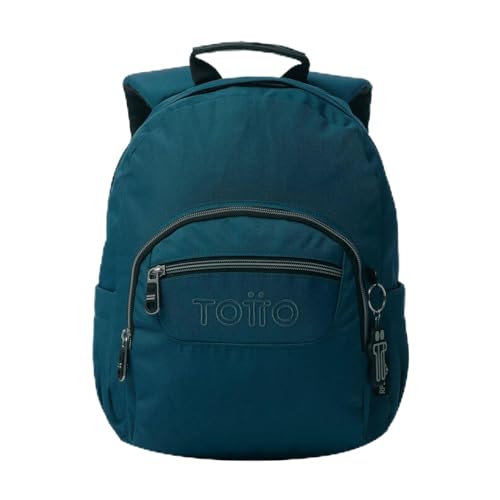 TOTTO - Mochila Escolar, Modelo Tempera, Capacidad 12 L, 3 Bolsillos, Bolsillo Tablet 10", Bolsillo Botella, Espaldar Ergonómico con Flujo de Aire, Cómodas Correas en S, Estampado Moroccan Blue