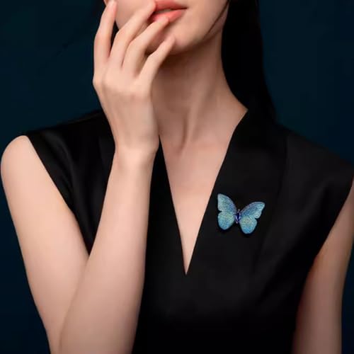 Image of Elegant Butterfly Wedding Brooch for Women Fashion Cubic Zirconia Corsage Unique Embroidery Party Elegant Insect Butterfly Lapel Pin for Suit Coat Jacket Sweater Accessories Gift Xmas Birthday