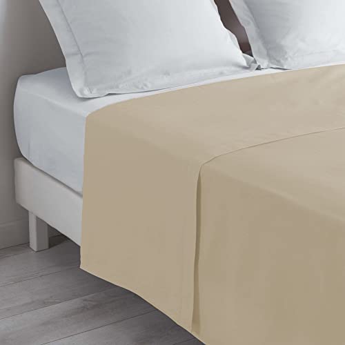 Douceur d'Intérieur, Drap Plat 2 Personnes 240 X 300 Cm 100% Coton, Lina Lin
