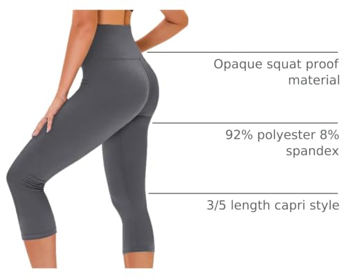Image of TNNZEET Capri Leggings for Women - Tummy Control High Waisted Soft Yoga Pants for Gym Workout