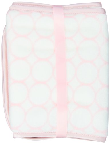 SwaddleDesigns Organic Cotton Terry Velour Baby Burpies, Set of 2 Cotton Burp Cloths, Pastel Pink Mod Circles2