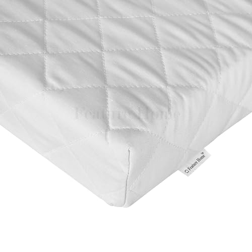 Feature Home New New Cot Bed Mattress 120 x 60 x 5 cm Travel Compatible with Mothercare & Other Main Brand Cots Hypoallergenic Removable Cover UK Fire Safe