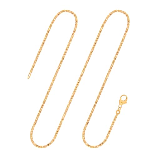 EDELIND Königskette Gold - Echtgold 585, Kette 1.8 mm mit Stempel | Halskette aus Deutschland | Herren Goldkette mit Karabinerverschluss, Länge 60 cm, Gewicht ca. 14.1 g.