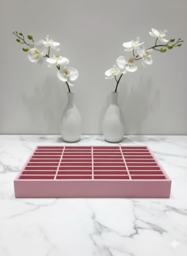 Image of Velvet Jewellery Drawer Organizer Stackable Tray (Pink, 40 Bangles)