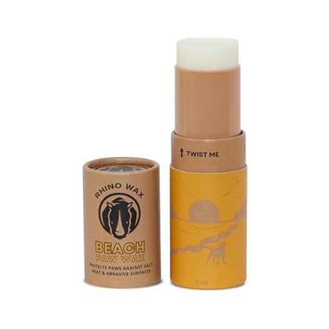 Rhino Wax - Dog Paw Beach Wax 2oz - Protects Against Sharp Rocks, Hot Sand, Glass, Coral, or Other Hazards at Beaches - Moisturizes and Improves Elasticity - Lick Safe - Natural Ingredients - USA Made Cover