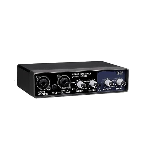 dj controller Q-22 Tarjeta de sonido de audio profesional con grabación de guitarra eléctrica for...
