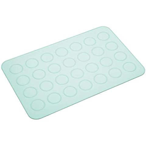 KitchenCraft Sweetly Does It Macaron Backmatte, Silikonmatte mit Backformen, Silikon, Blau, mit Rezept, 36 cm x 23 cm Cover
