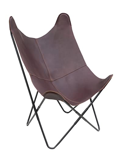 Andean Leather - Leather Butterfly Chair, Leather Chair For Living Room (Brown) #TOP1
