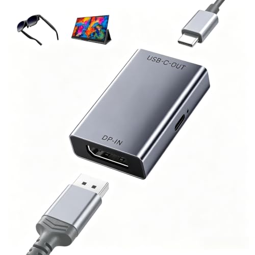 Image of DisplayPort to USB C Adapter, 4K@120Hz DP to Type C Adapter for AR Glasses