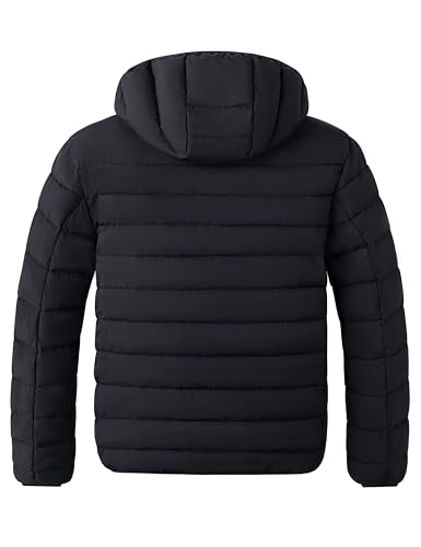 wantdo Men's Big and Tall Lightweight Puffer Jacket Quilted Warm Winter Coat Windproof Winter Jackets with Hood3