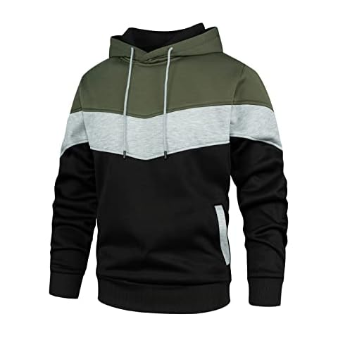 AOTORR Men's Contrast Colour Hoodie Pullover Cover