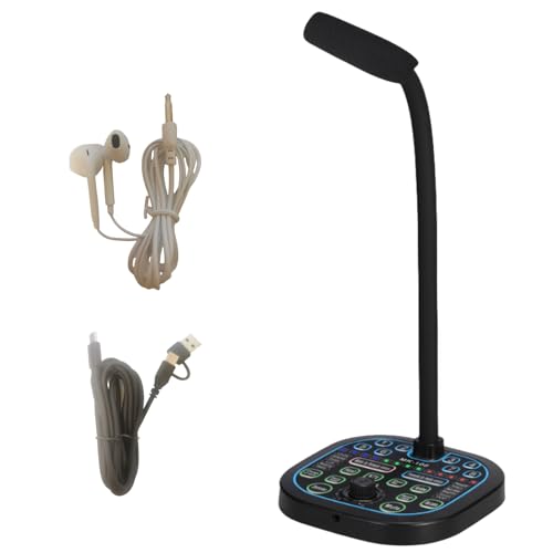 USB Computer Microphone Easy-to-Use Real-Time Changing Voice Changer Microphone Desktop Mac for PC/Laptop/Smartphone/Tablet for Online Chatting Home Studio Podcasting Gaming Skype YouTube