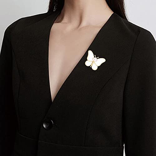 Image of GBAHFY Butterfly Pearl Brooch Gold Elegant Bridal Vintage Style Pins Wedding Banquet Anniversary Brooch for Women