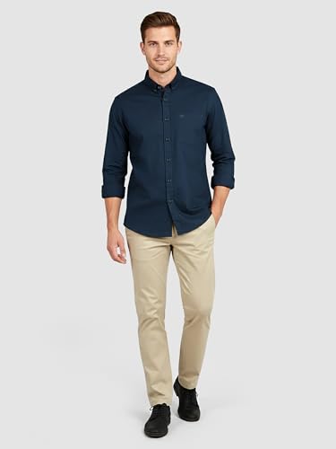 Image of Beyoung Oxford Cotton Shirt for Men | Premium Oxford Fabric | Regular Fit | Button-Down Collar