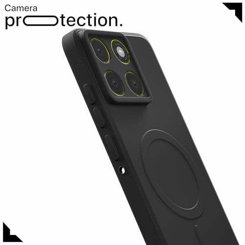Image of Outlouders Back Cover for Motorola Moto Edge 70 5G Soft Matte Silicone Cover with Slim Fit | Mag-Safe Logo (Not Mag-Safe Compatible) | Shockproof | Camera Protection Bumper Case (Black)