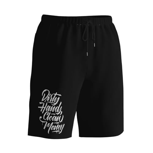 Dirty Hands Make Clean Money Men's Quick-Dry Board Shorts 7" - Swim Trunks Summer Hawaii Beach2